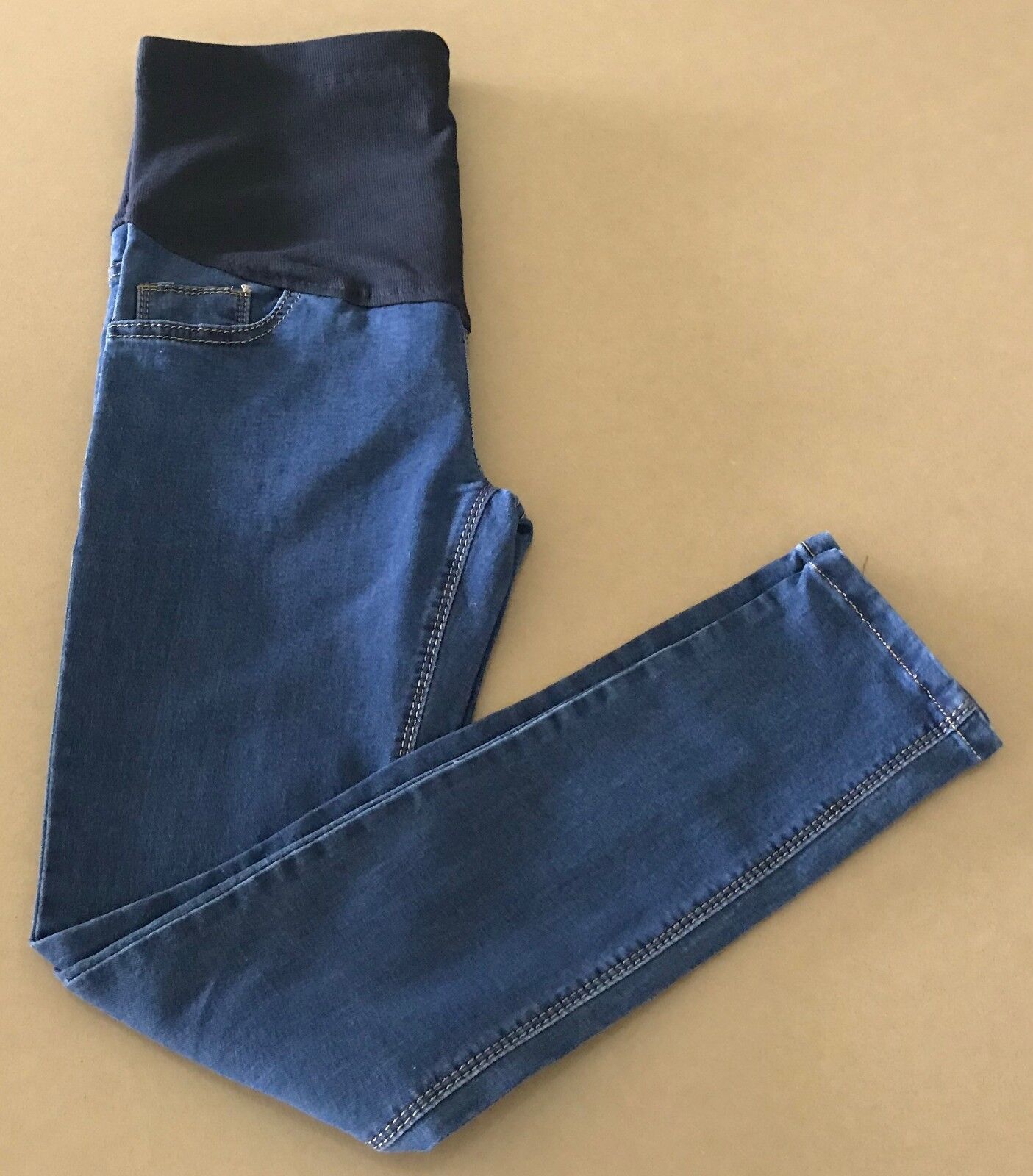 Size 12 Jeans OULIMOM Maternity Cropped Stretch Skinny Leg Denim Sz L