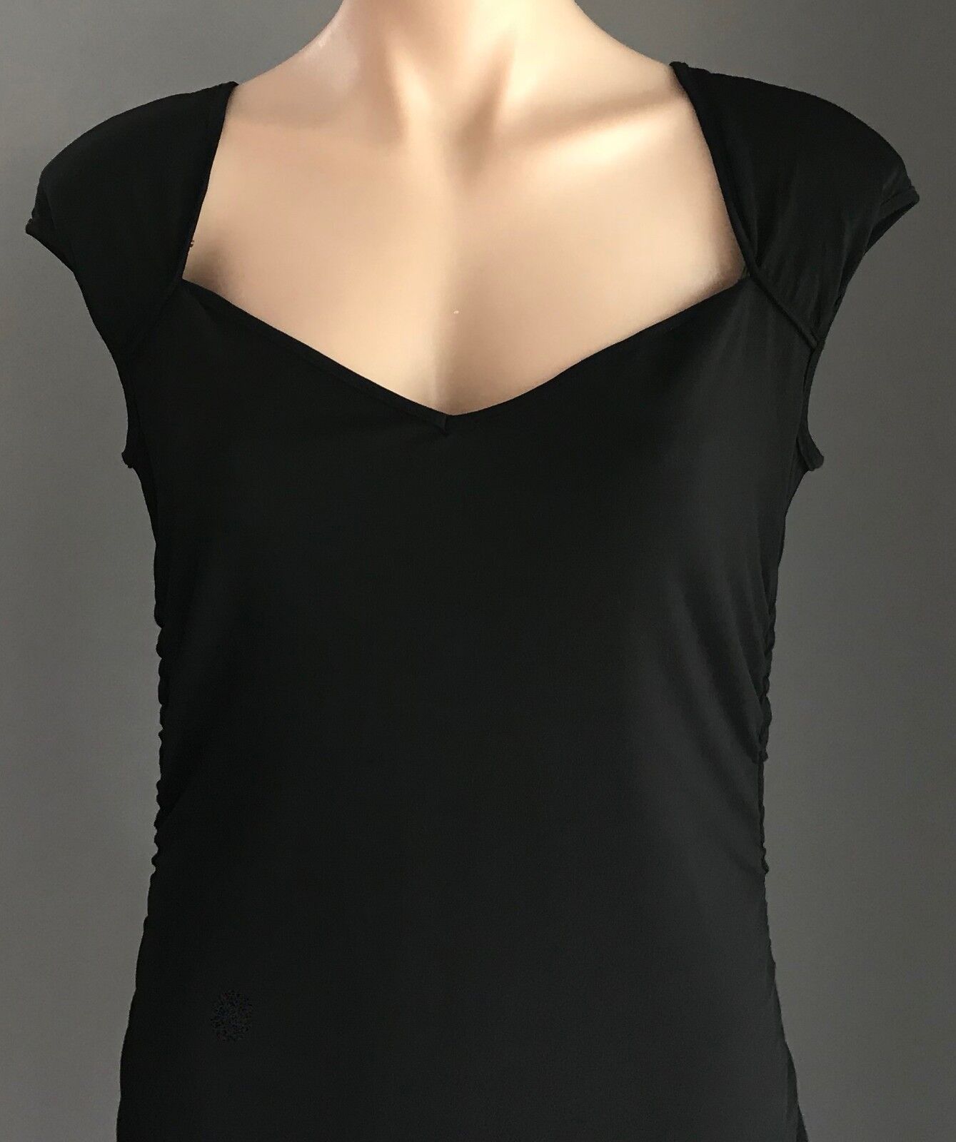 ANGEL MATERNITY Dress Bodycon Black Side Ruched Stretch Ladies Size XS 10