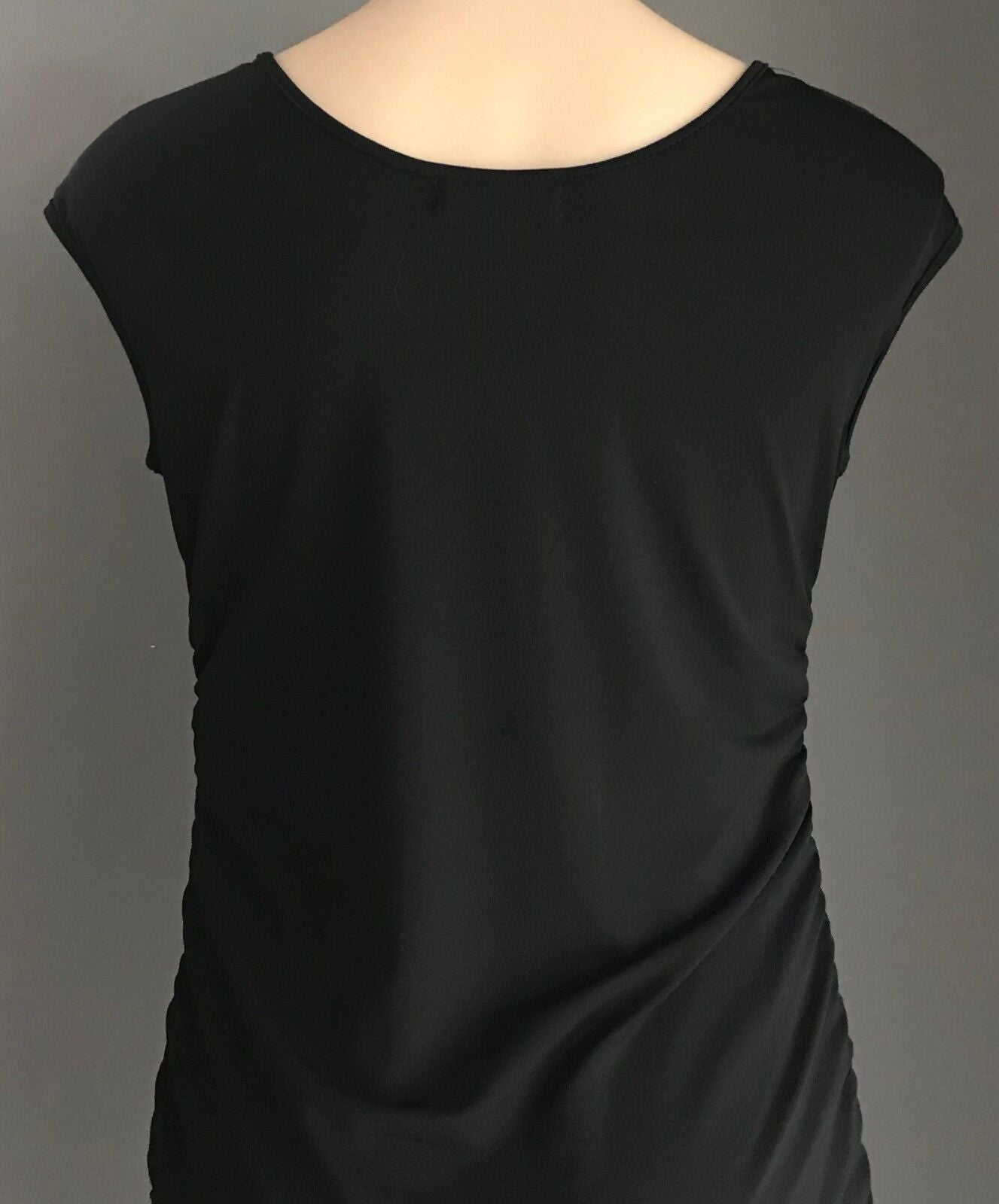 ANGEL MATERNITY Dress Bodycon Black Side Ruched Stretch Ladies Size XS 10