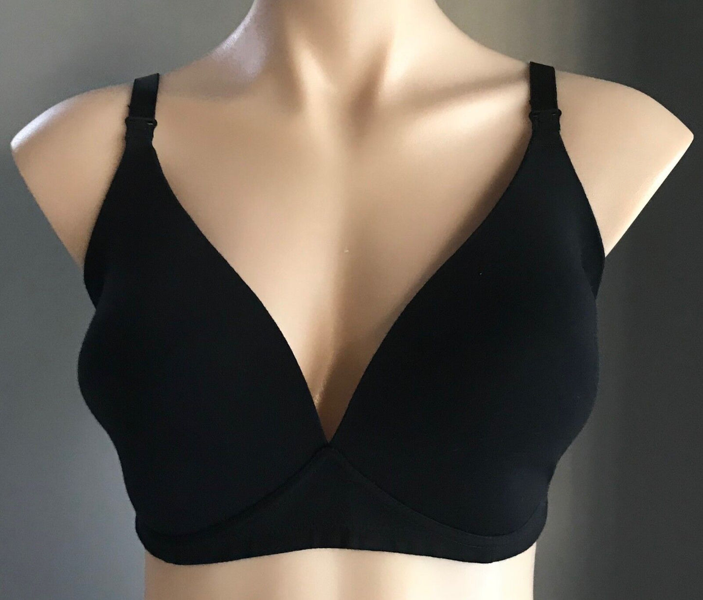 K-MART Maternity BRA 16DD Feeding Wire Free Smooth Cup Bra Black Top Clips NEW
