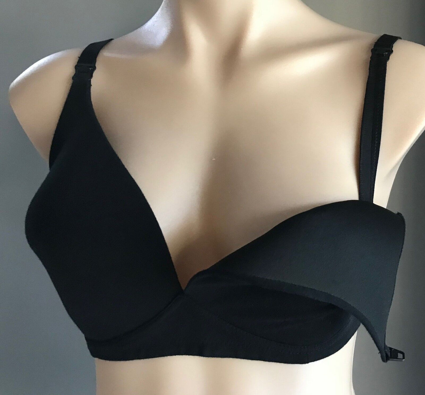 K-MART Maternity BRA 16DD Feeding Wire Free Smooth Cup Bra Black Top Clips NEW