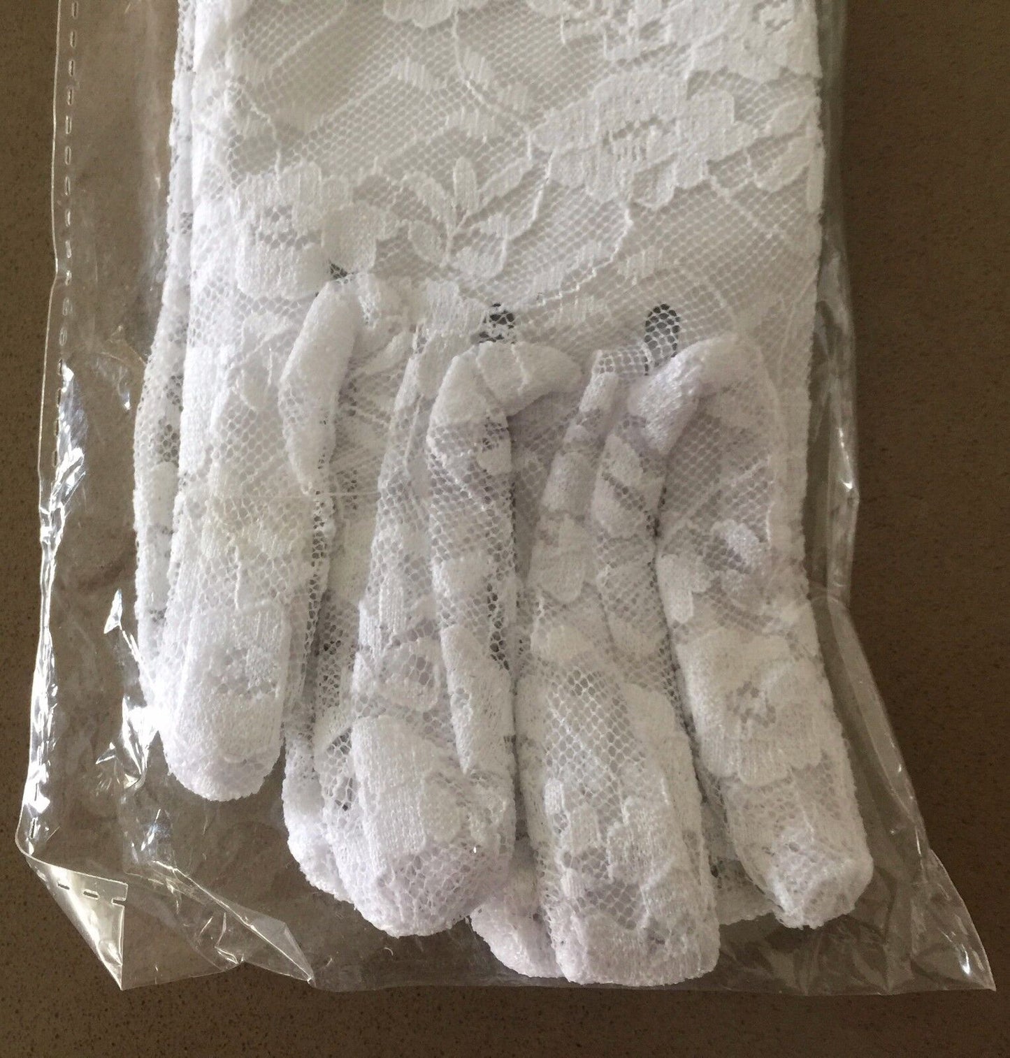 PARTY PLANET Long Gloves White Stretch Lace Costume Formal Flapper Sealed NEW