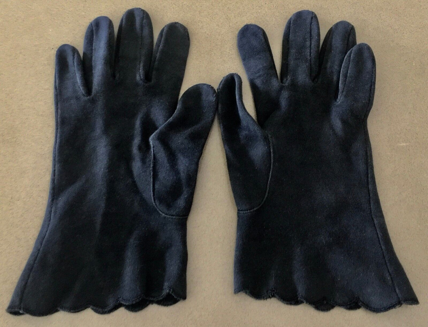 Vintage Hand GLOVES Black Floral Embroidered Short  Sz7 M 18cm  German Made