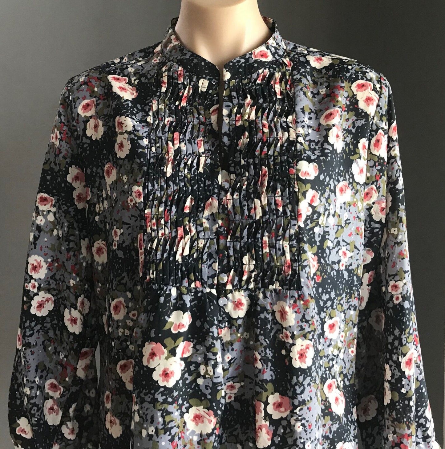GRACE HILL Smock Top MultiColoured Floral Print 3/4 Sleeve Blouse Plus Size 16
