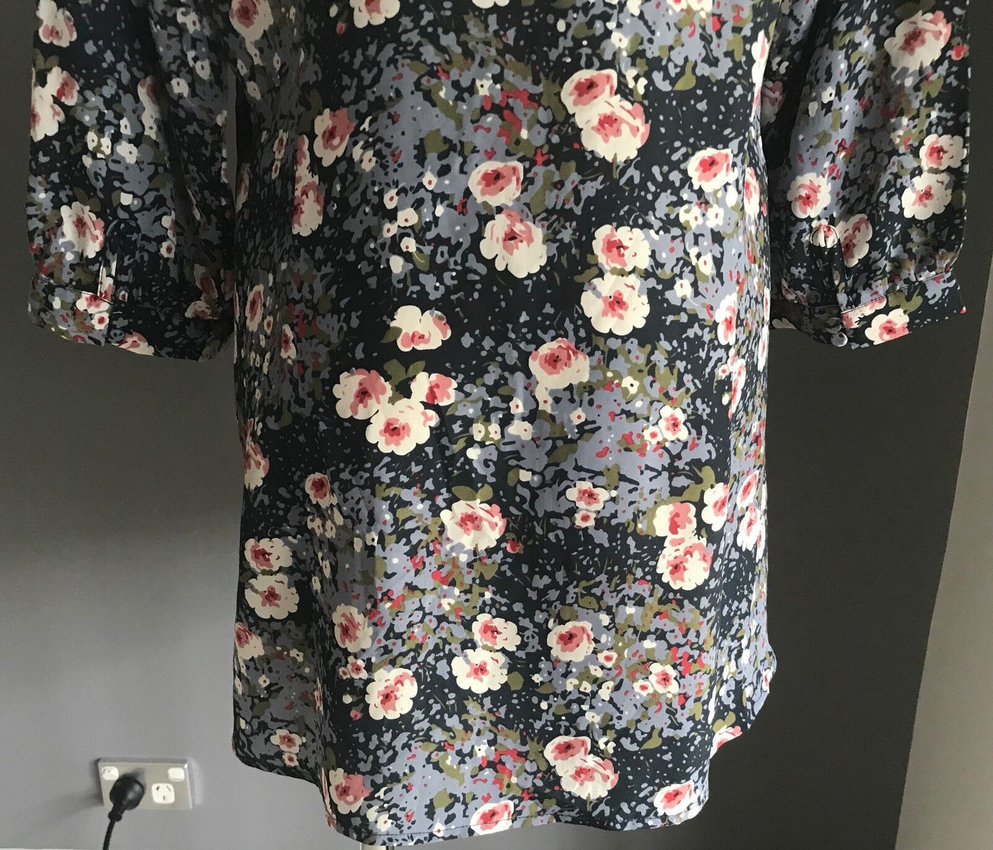 GRACE HILL Smock Top MultiColoured Floral Print 3/4 Sleeve Blouse Plus Size 16