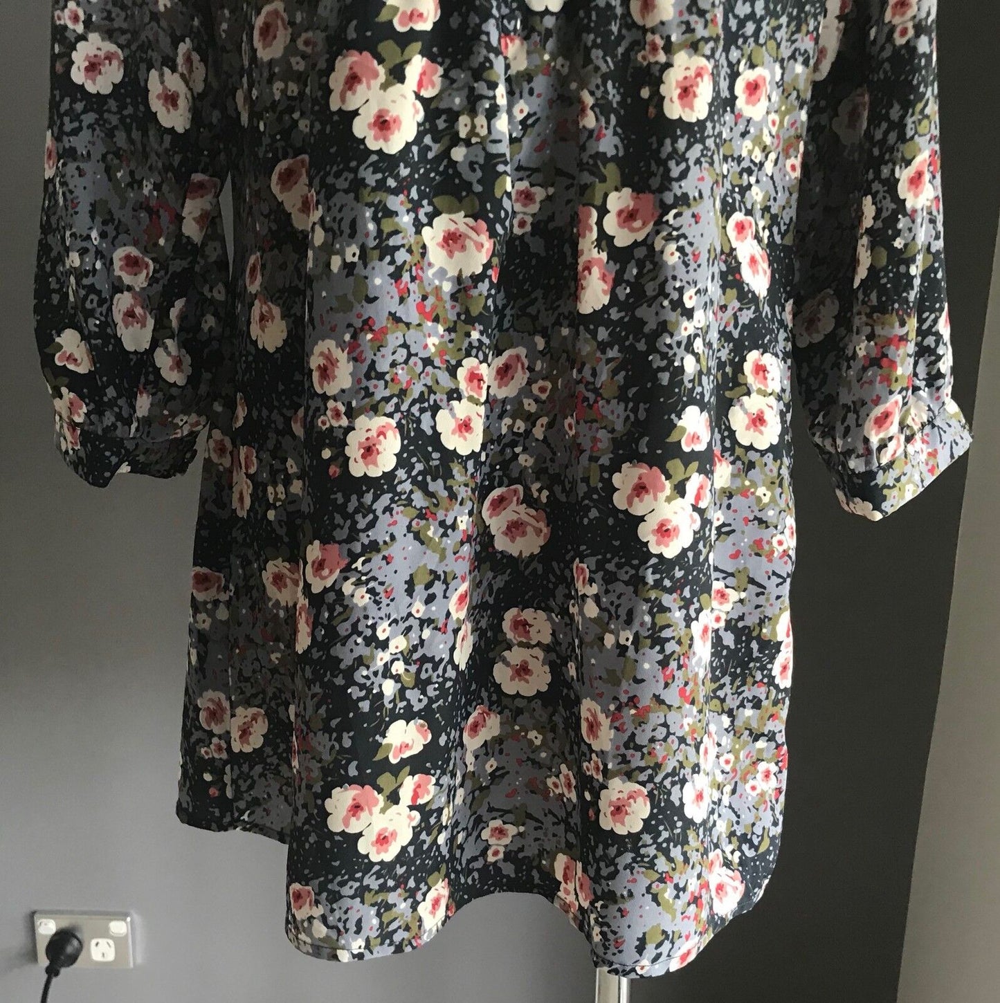 GRACE HILL Smock Top MultiColoured Floral Print 3/4 Sleeve Blouse Plus Size 16
