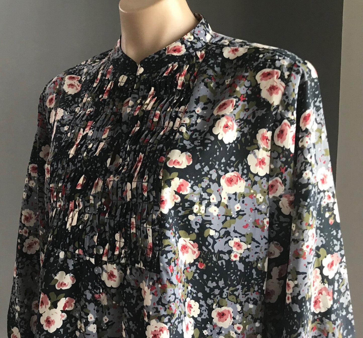 GRACE HILL Smock Top MultiColoured Floral Print 3/4 Sleeve Blouse Plus Size 16