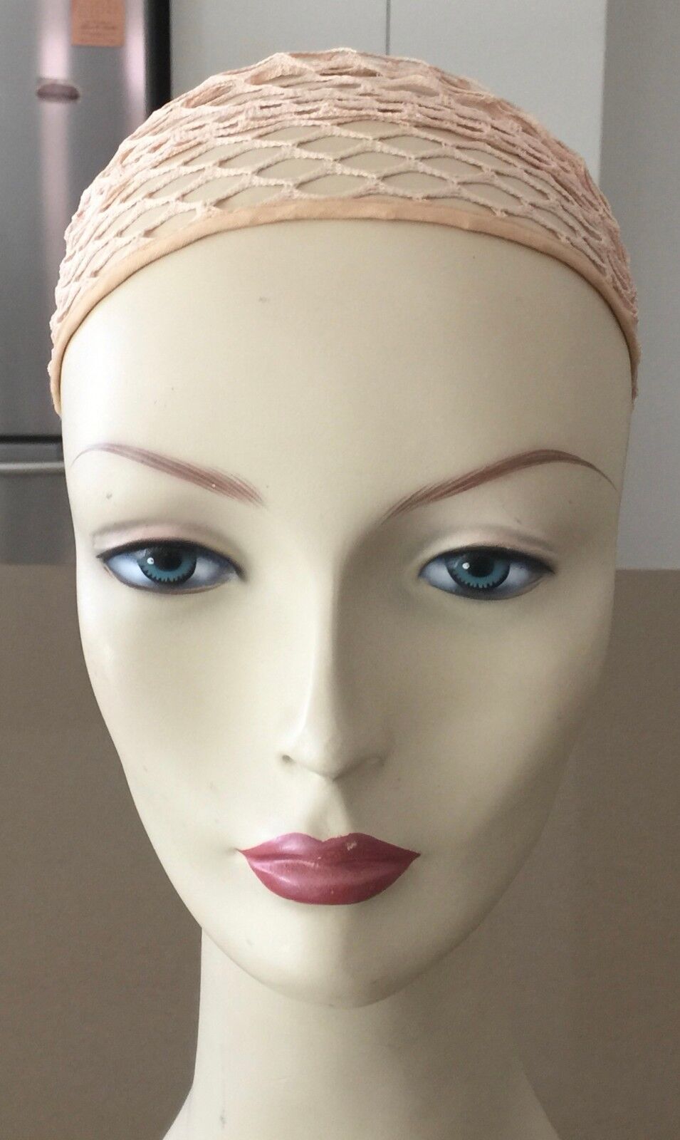 HEADBAND Cotton Beige Net Elastic Stretch to Fit 52cm Head (2) Hair band NEW