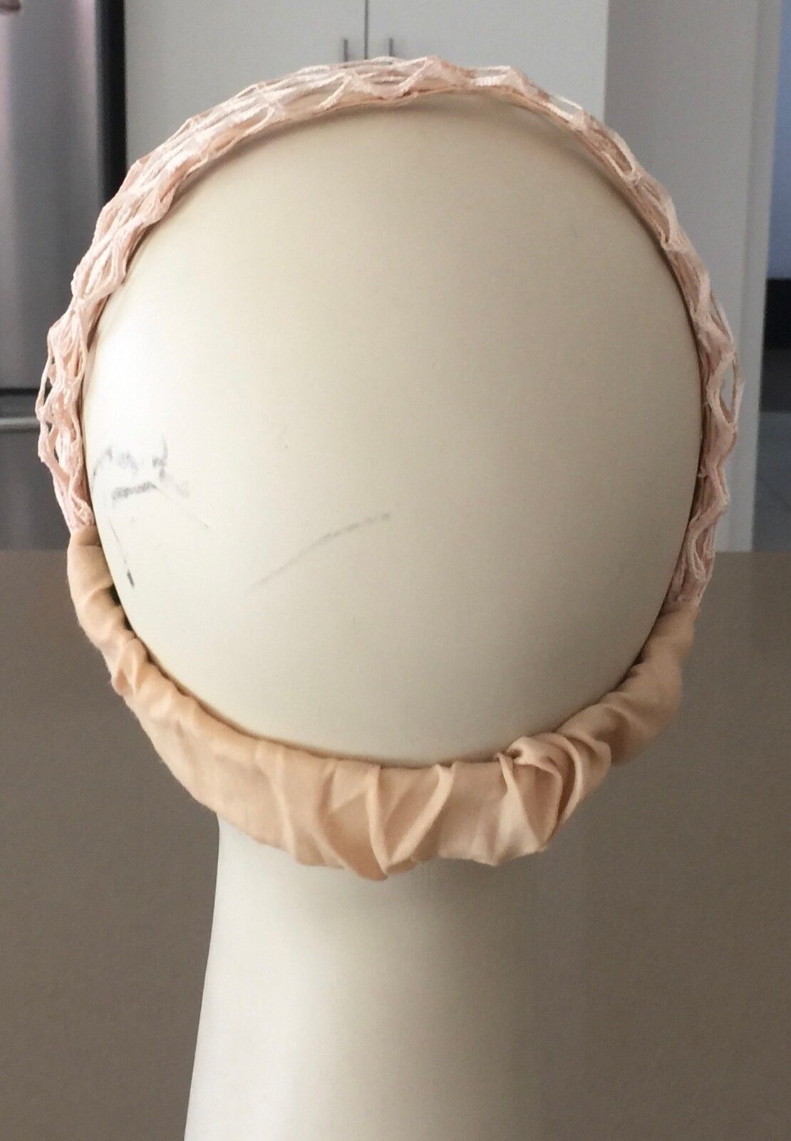 HEADBAND Cotton Beige Net Elastic Stretch to Fit 52cm Head (2) Hair band NEW