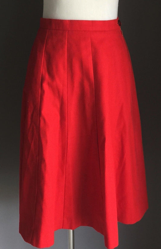 WARNER REID Skirt Red Wool Panel Lined Skirt w Flare Size 10 NEW Vintage
