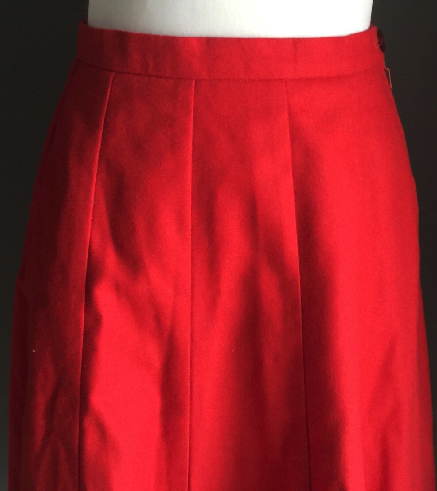 WARNER REID Skirt Red Wool Panel Lined Skirt w Flare Size 10 NEW Vintage