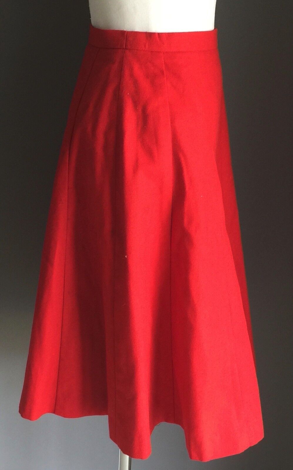 WARNER REID Skirt Red Wool Panel Lined Skirt w Flare Size 10 NEW Vintage