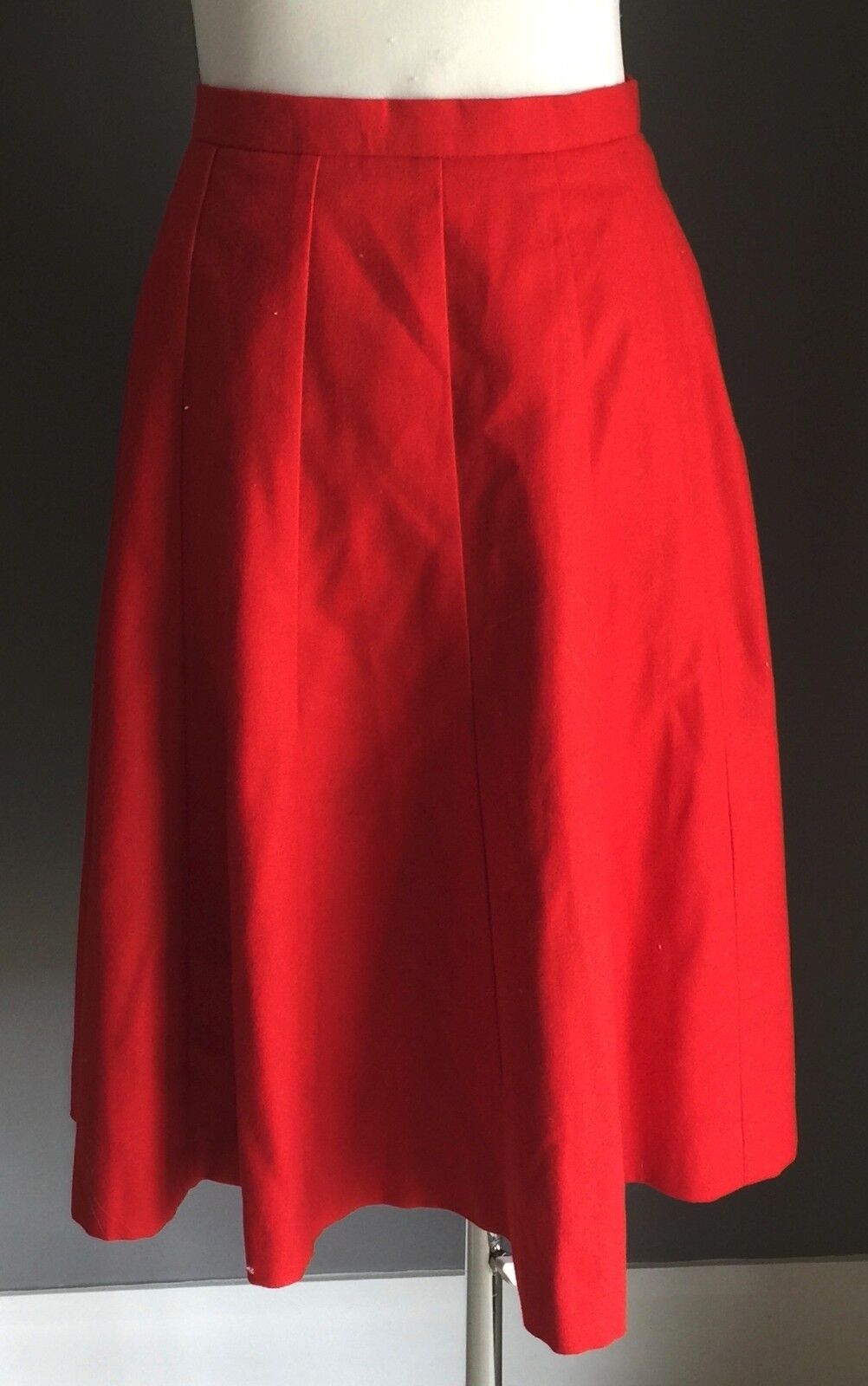 WARNER REID Skirt Red Wool Panel Lined Skirt w Flare Size 10 NEW Vintage