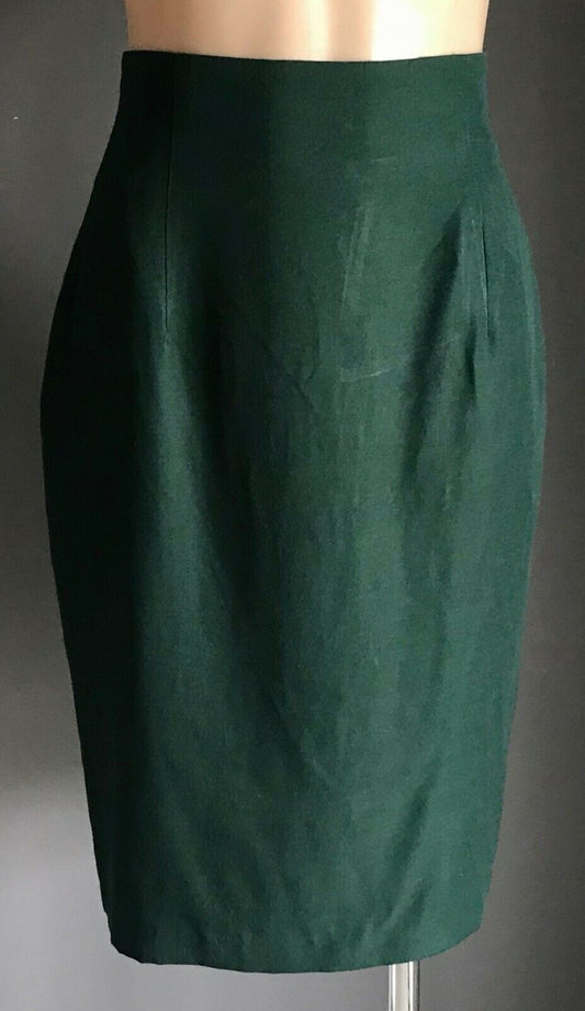 ESCAPADE SKIRT Bottle Green Straight Skirt Ladies Size 10 Vintage