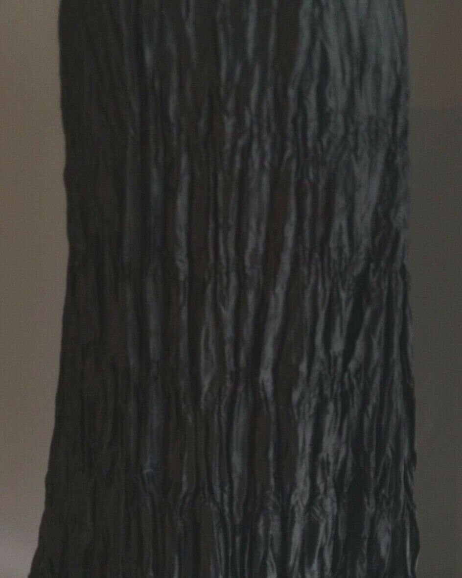 EXCLUSIVELY HARRY Maxi Skirt Black Pleated Crinkle Silky Boho Peasant Size 10