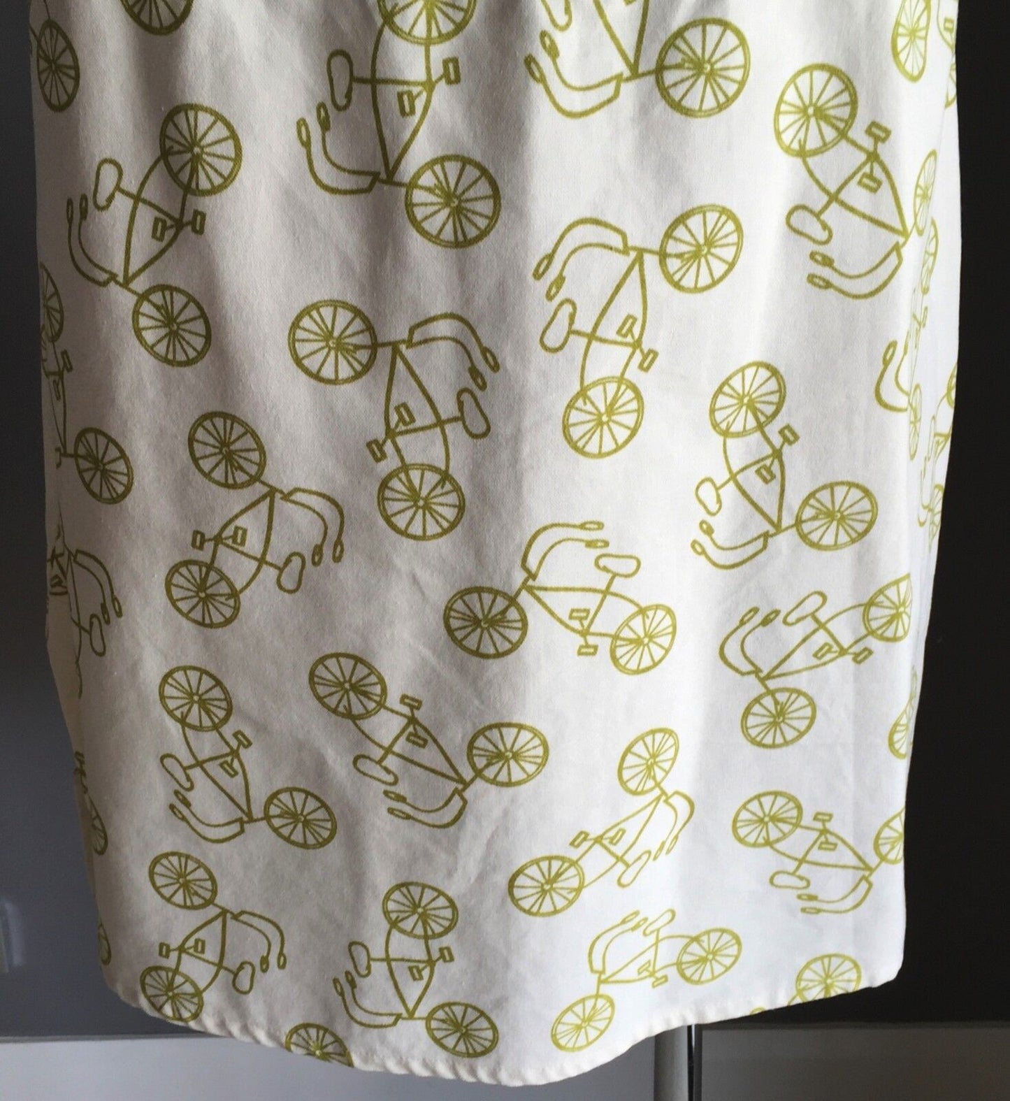 MARCIE MAI Lime & White Bicycle Print A-Line Skirt Size 10 Aust Designer NEW