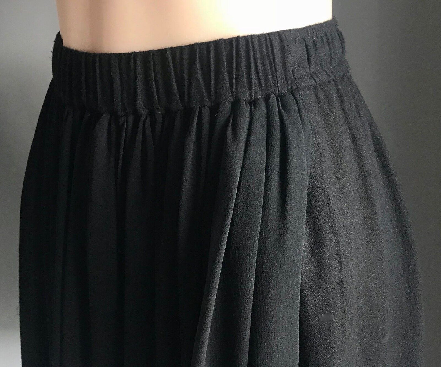 RAQUEL ALLEGRA Skirt Black Silk Overlay Elastic Waist Size EU 2 AU 10