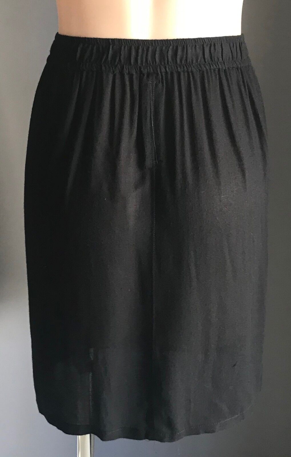 RAQUEL ALLEGRA Skirt Black Silk Overlay Elastic Waist Size EU 2 AU 10