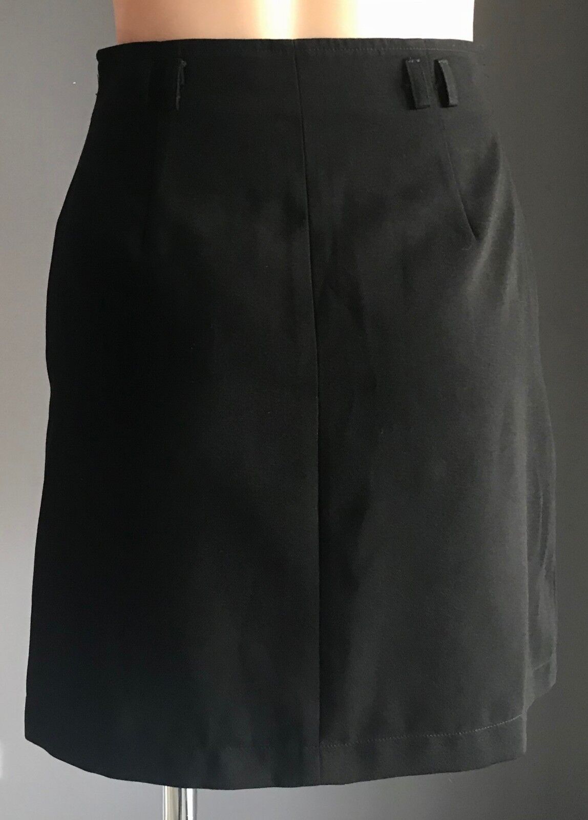 A LAI Skirt Black A-line Button Front Ladies Size M 10 Vintage