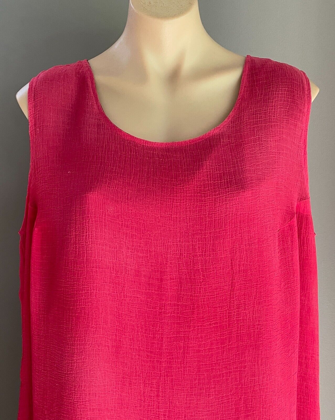 Maxi Dress BLACK PLUM Cerise A-Line Sleeveless Ombre Print Side Slit Hem Size XL