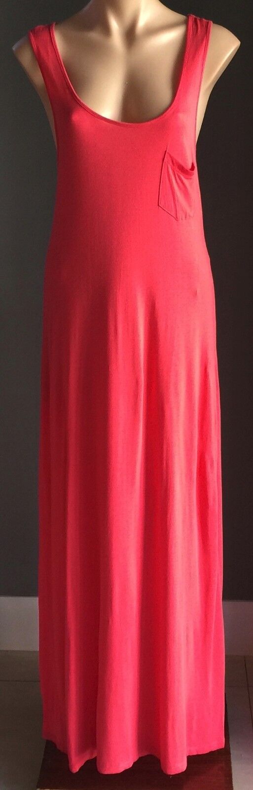 Maxi Dress TARGET Coral Red Stretch Racer Back Long Size 14 Gorgeous