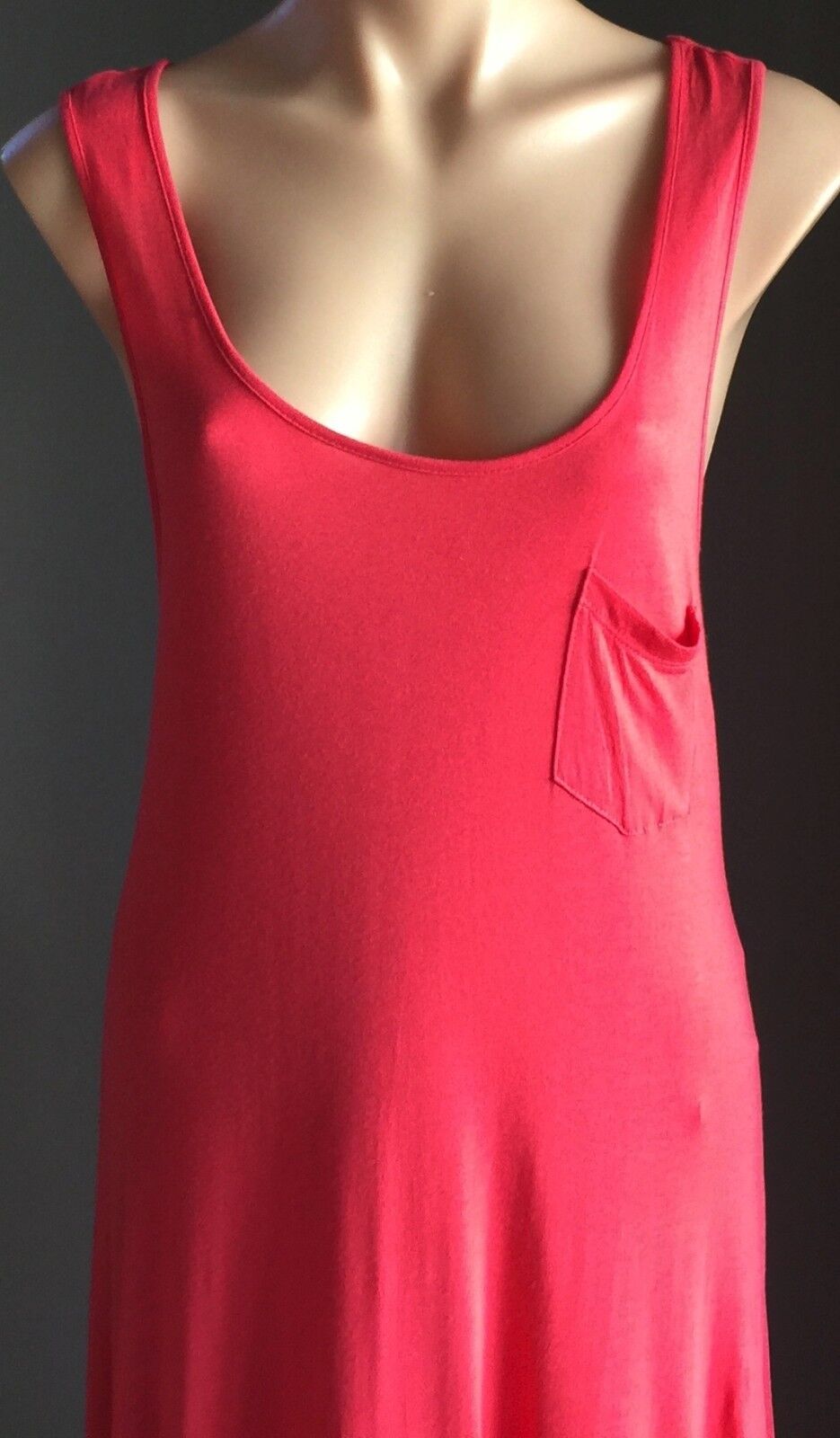Maxi Dress TARGET Coral Red Stretch Racer Back Long Size 14 Gorgeous