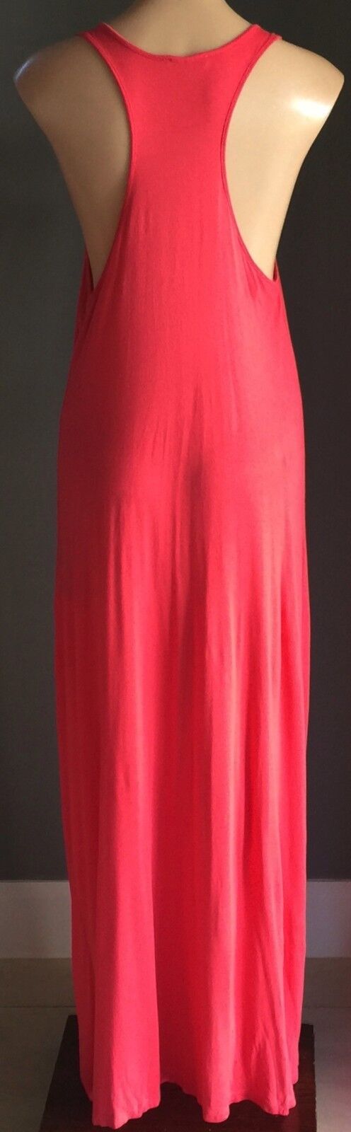 Maxi Dress TARGET Coral Red Stretch Racer Back Long Size 14 Gorgeous