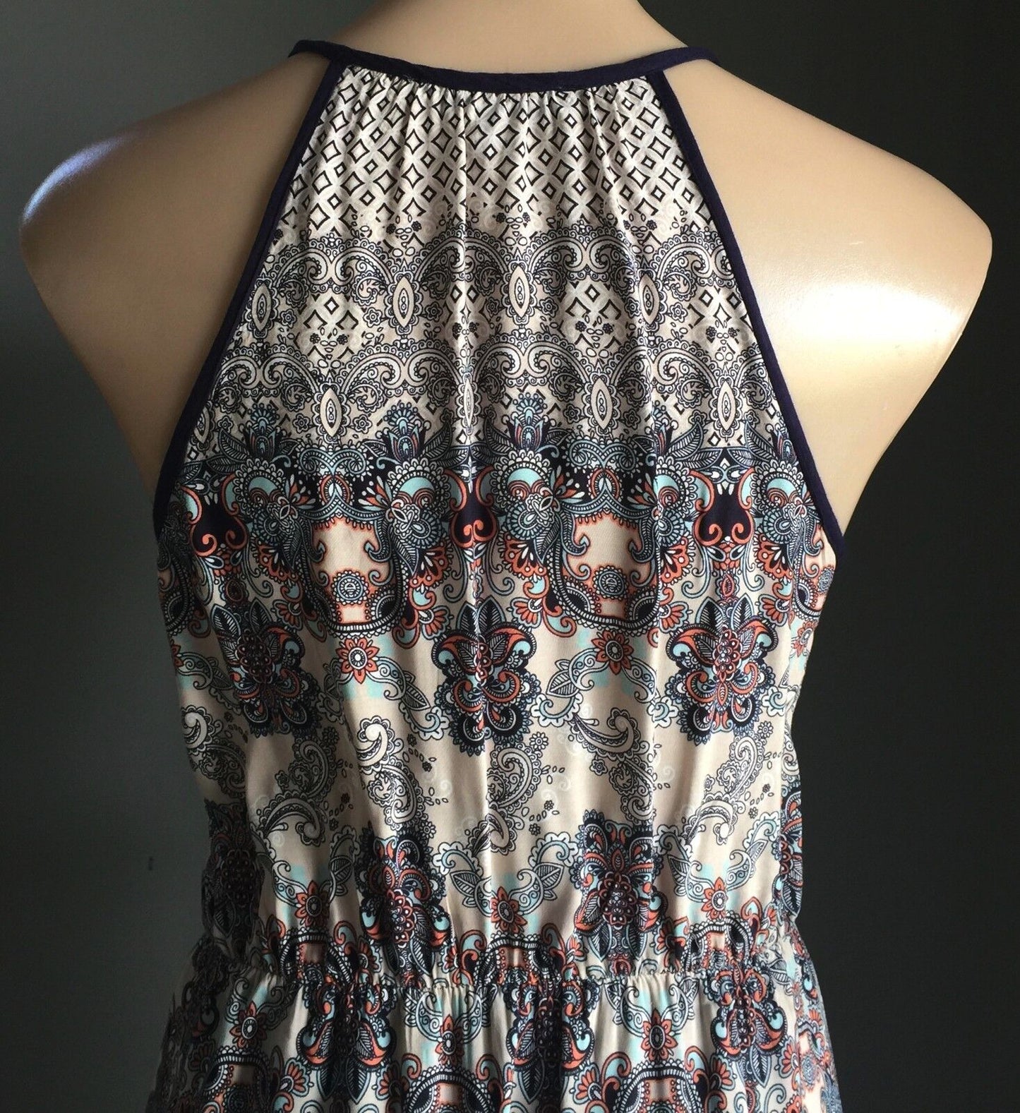 WHITE CLOSET Maxi Dress Multi Colour & Print Sleeveless Long  Size 10 Gorgeous