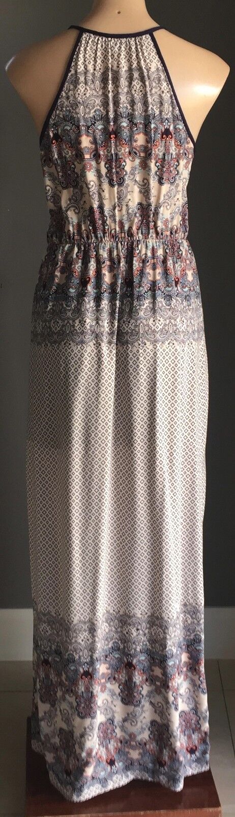 WHITE CLOSET Maxi Dress Multi Colour & Print Sleeveless Long  Size 10 Gorgeous