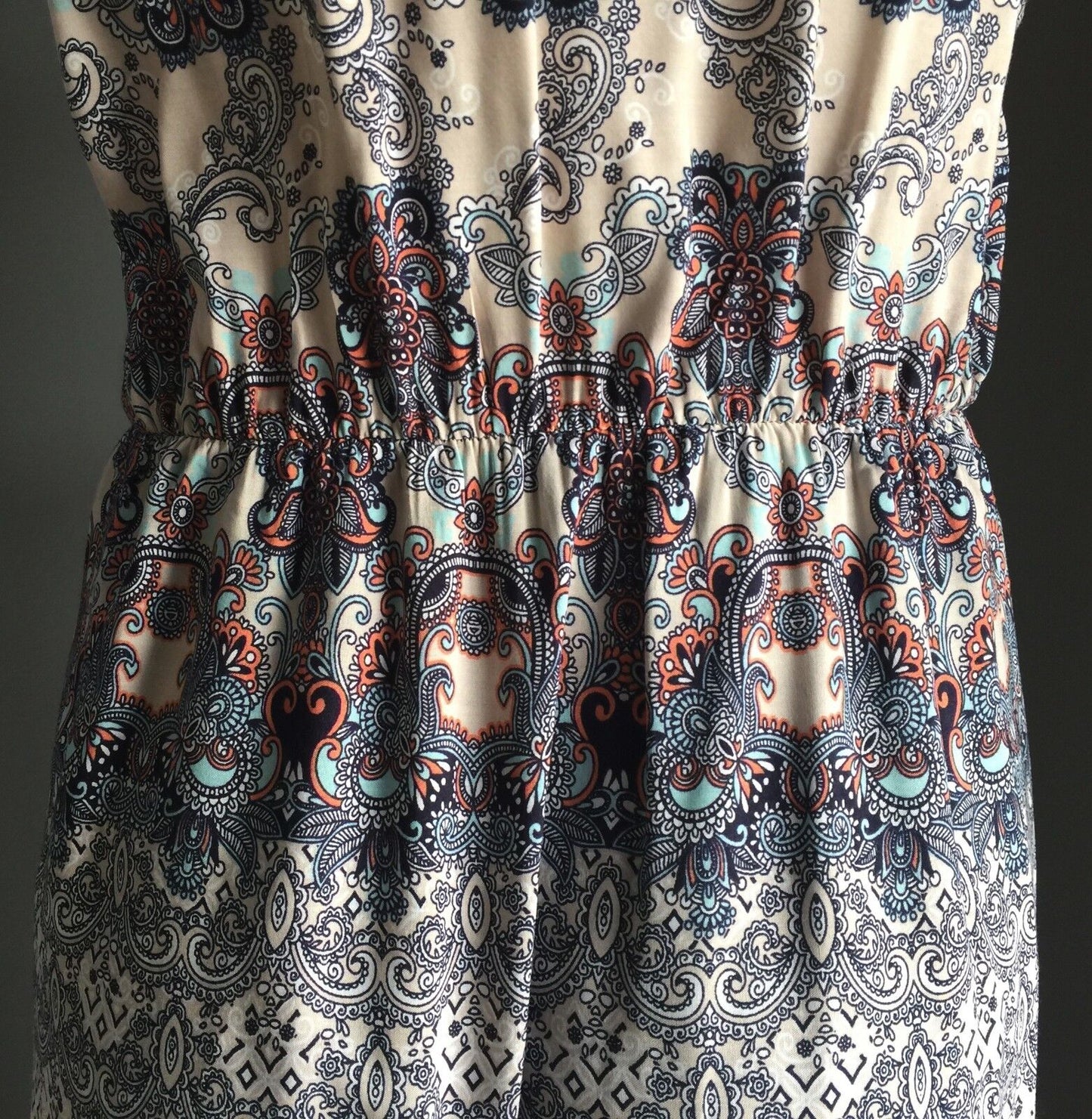 WHITE CLOSET Maxi Dress Multi Colour & Print Sleeveless Long  Size 10 Gorgeous