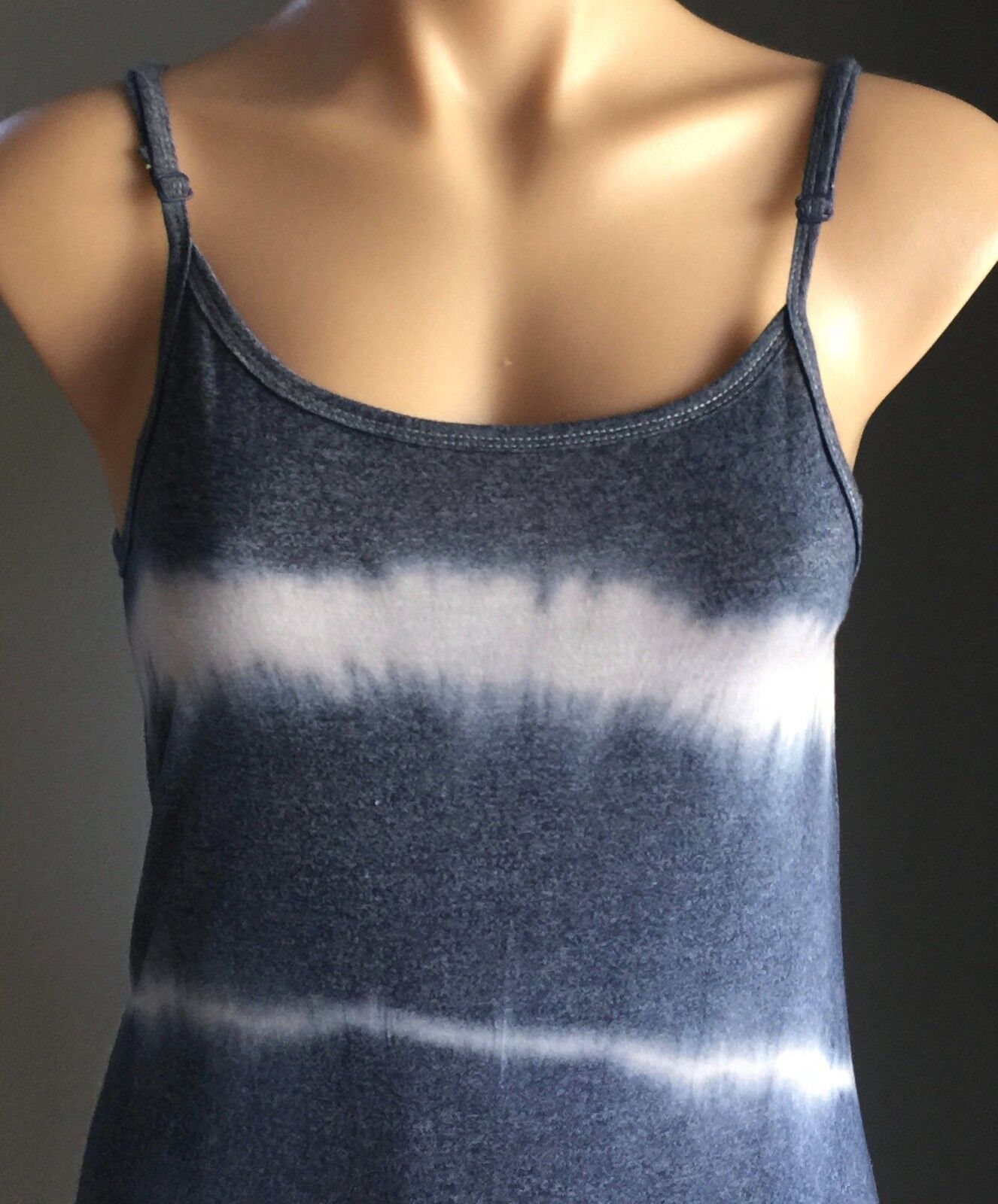 Maxi Dress STELLINO Tie DyeMuted Blue & White Cotton Sleeveless Size 8 10