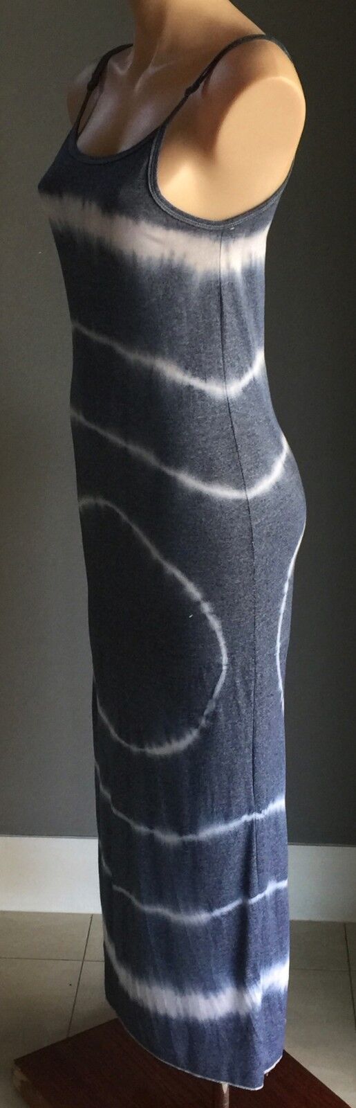 Maxi Dress STELLINO Tie DyeMuted Blue & White Cotton Sleeveless Size 8 10