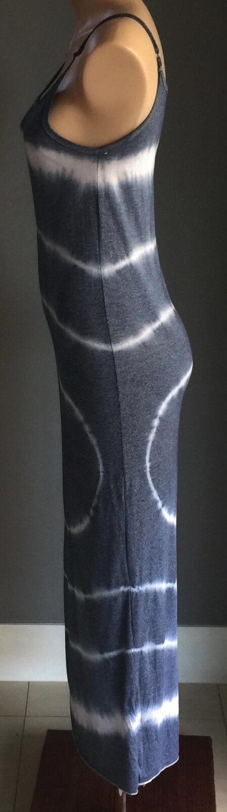 Maxi Dress STELLINO Tie DyeMuted Blue & White Cotton Sleeveless Size 8 10