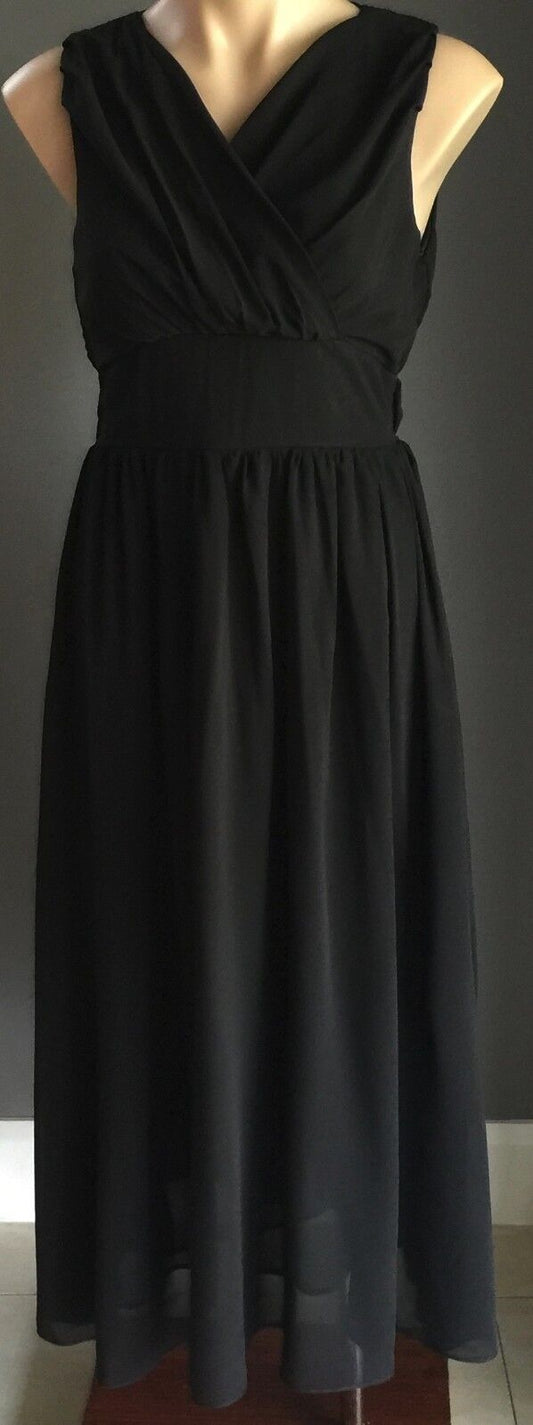 Maxi Dress AIERXI FASHION Black Goddess Vibe Empire Waist Frock Size L 12