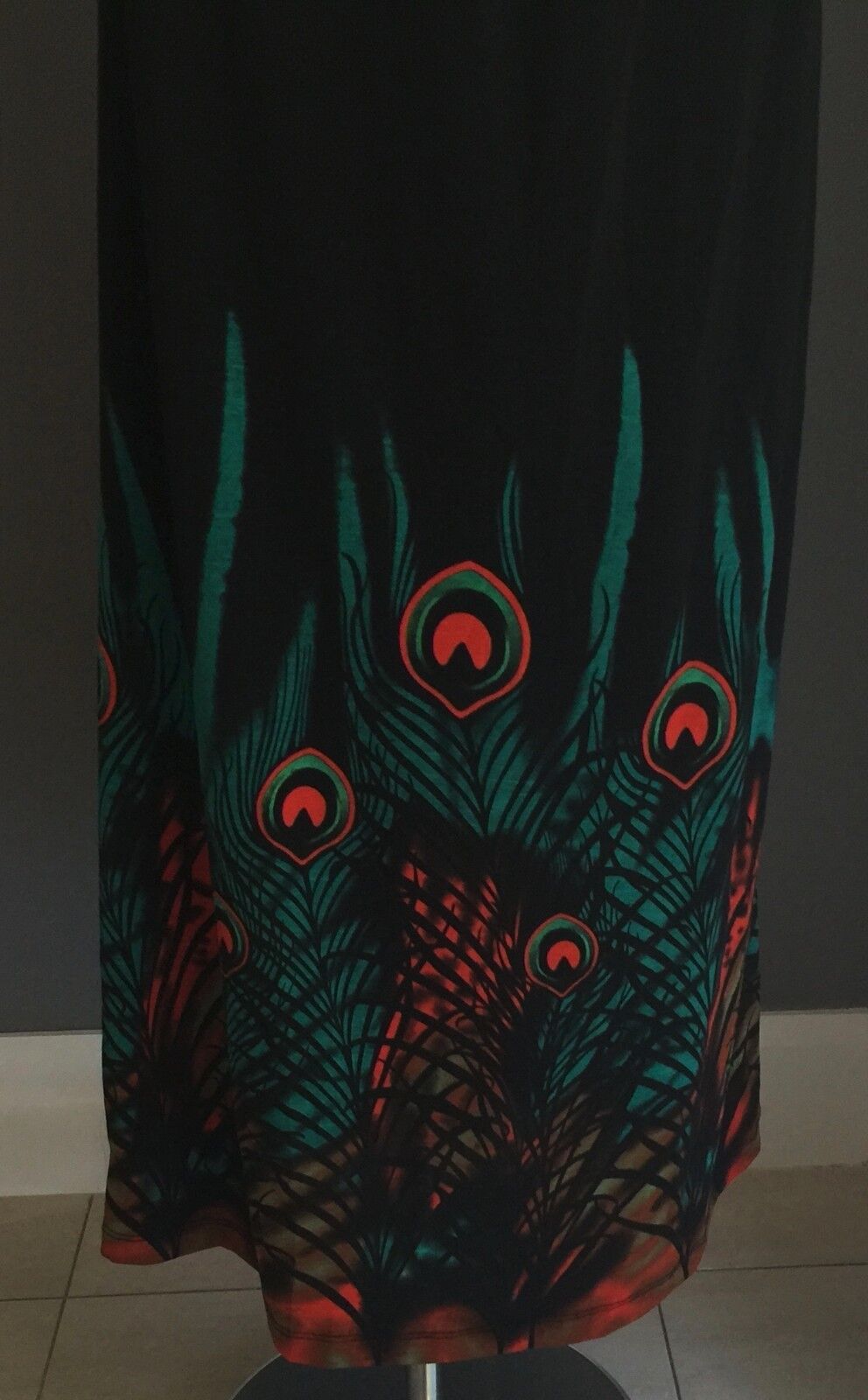 KITTY KAT Maxi Dress MultiColoured Print Keyhole Long Ladies Size 12 Unique NEW