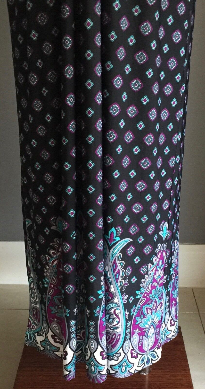 Maxi Dress FAHRENHEIT MultiColoured & Print Stretch Sleeveless Ladies Sz 12 NEW