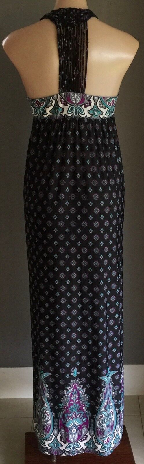 Maxi Dress FAHRENHEIT MultiColoured & Print Stretch Sleeveless Ladies Sz 12 NEW