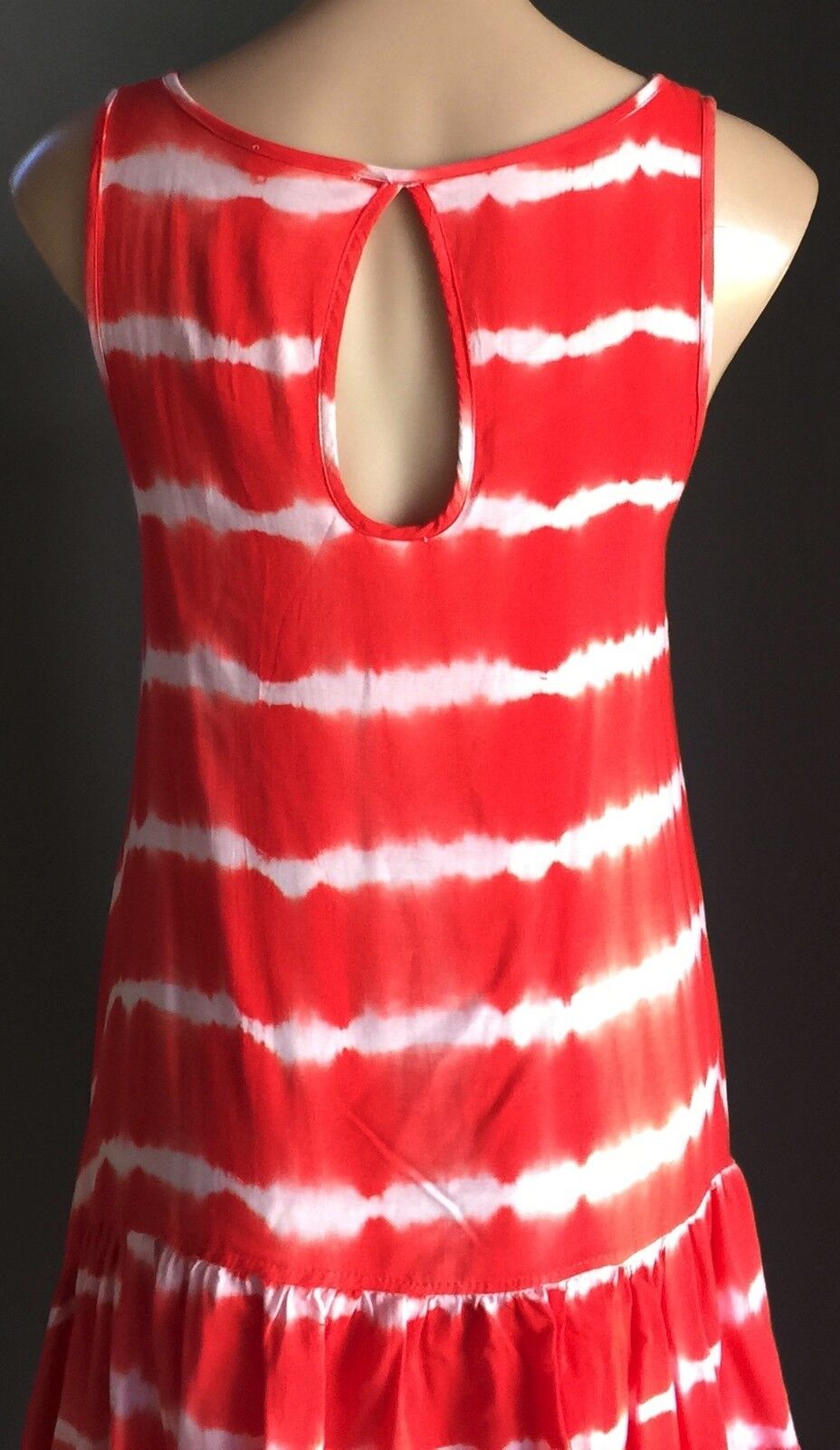 Maxi Dress SLIDE SHOW Tie Dye Orange & White Stripe Long Ladies Size 8 10 NEW