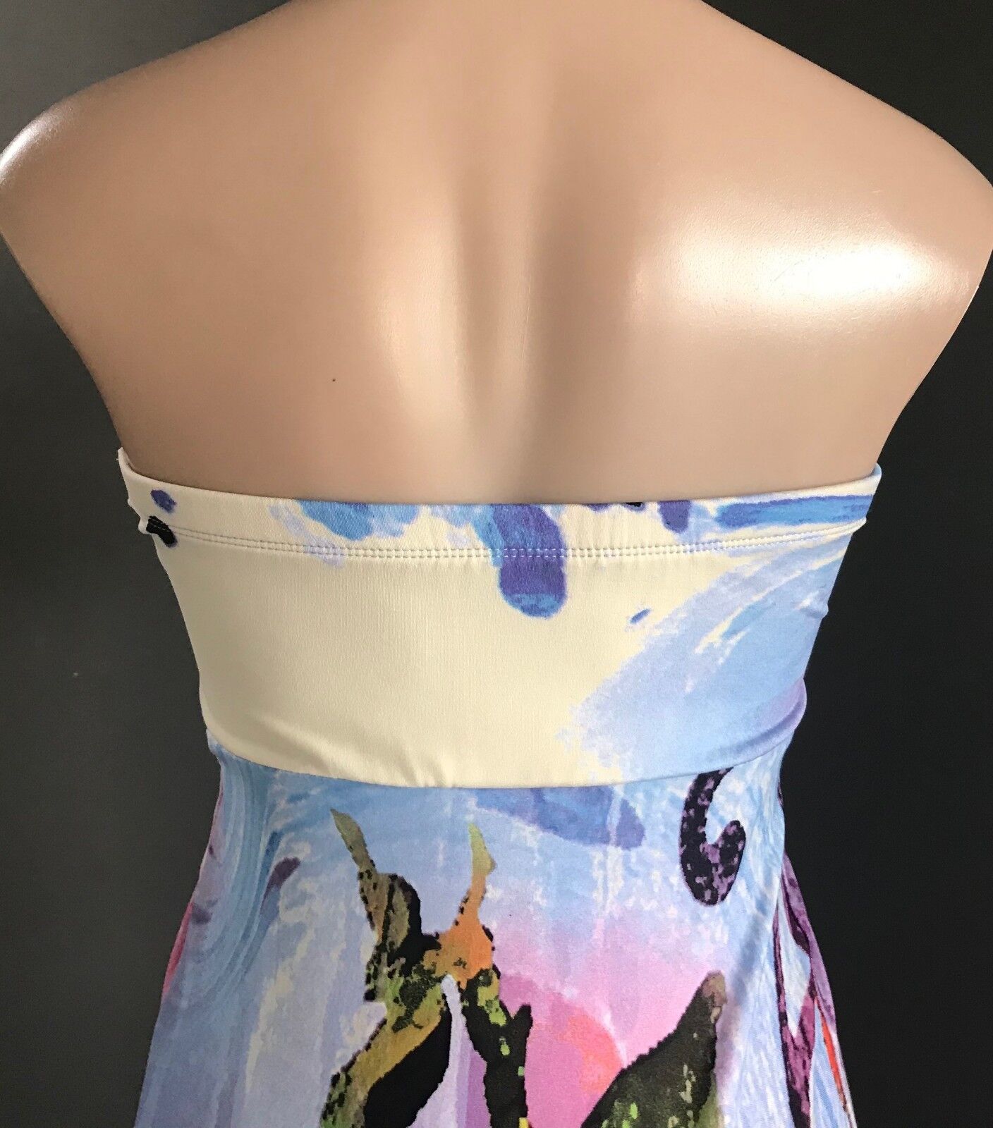 BLOCKOUT "Digital Magic" Strapless Maxi Dress Stretch ColourfuL Size S 10 NEW