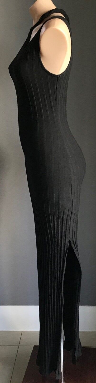 Maxi Dress MINKPINK Black Sleeveless Cut Out Neck Stretch Ribbed Size S 10 NEW