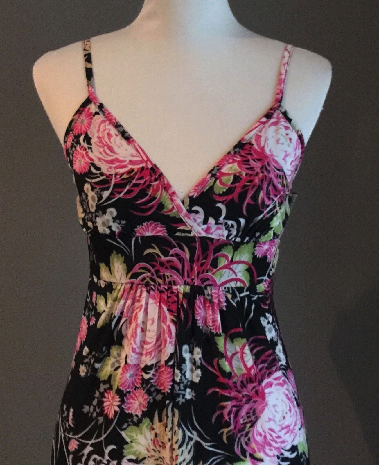 Maxi Dress MultiColoured Floral Print Feminine Long Size M 10 Great Condition