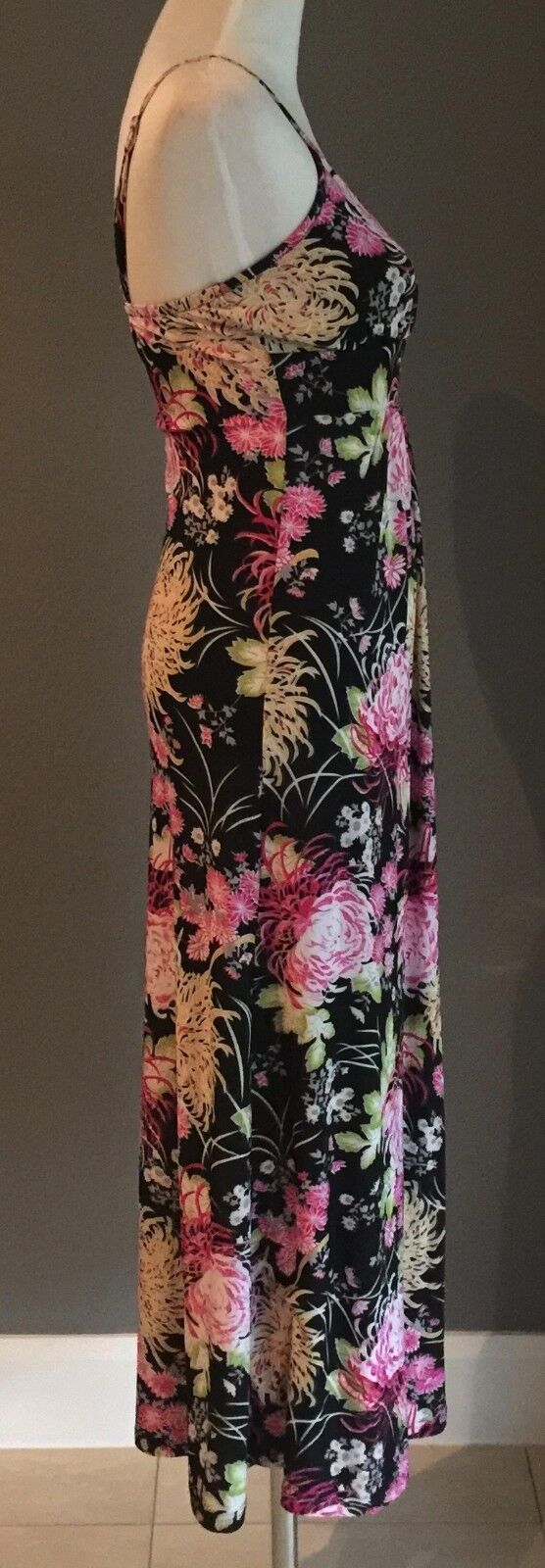 Maxi Dress MultiColoured Floral Print Feminine Long Size M 10 Great Condition