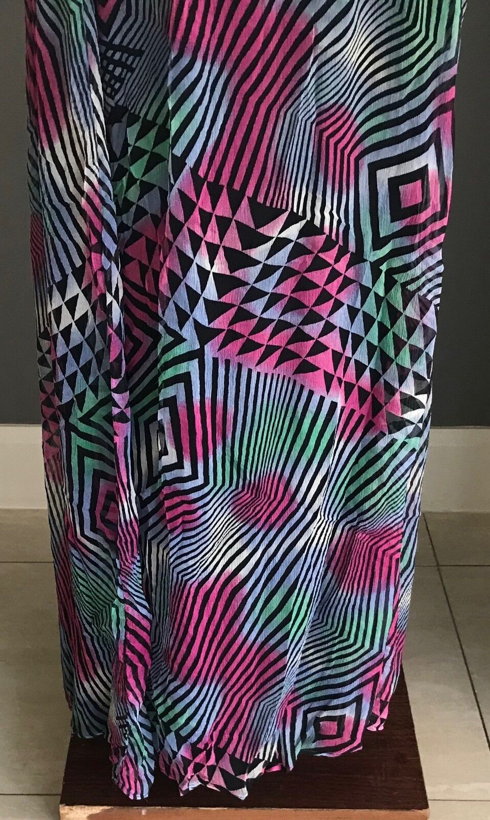 COZI by JENNIFER HAWKINS SILK Maxi Dress MultiColoured Print Size S 10 NEW
