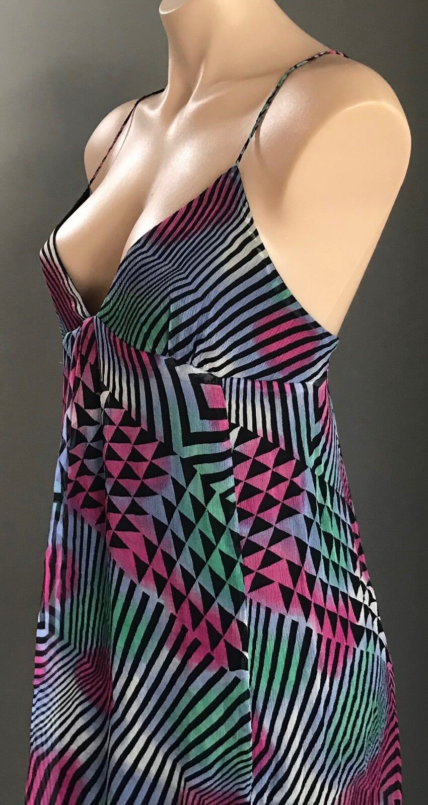 COZI by JENNIFER HAWKINS SILK Maxi Dress MultiColoured Print Size S 10 NEW