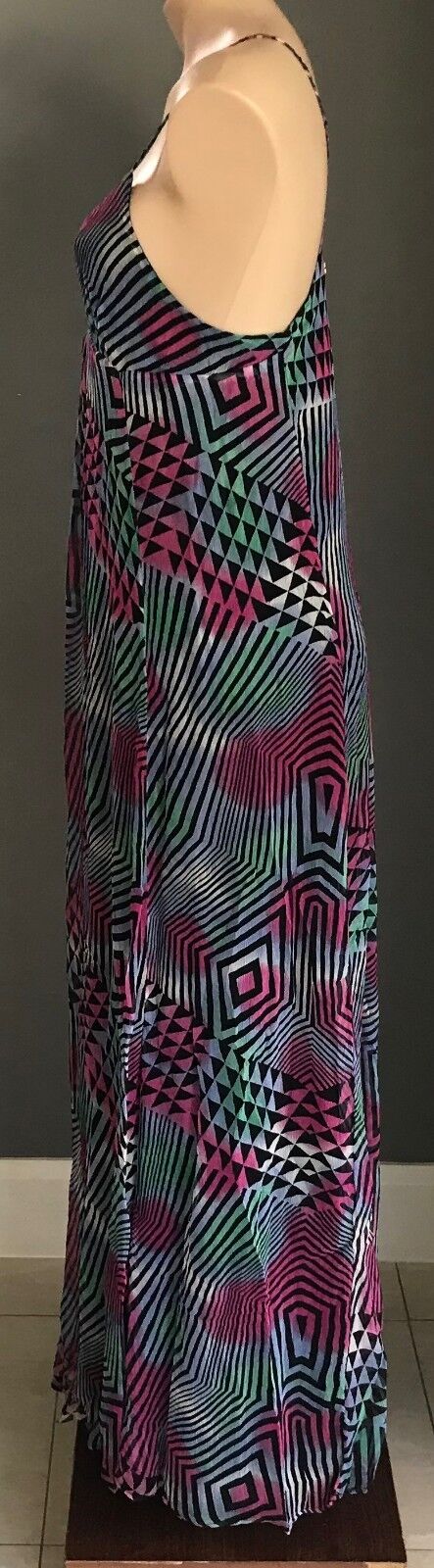 COZI by JENNIFER HAWKINS SILK Maxi Dress MultiColoured Print Size S 10 NEW