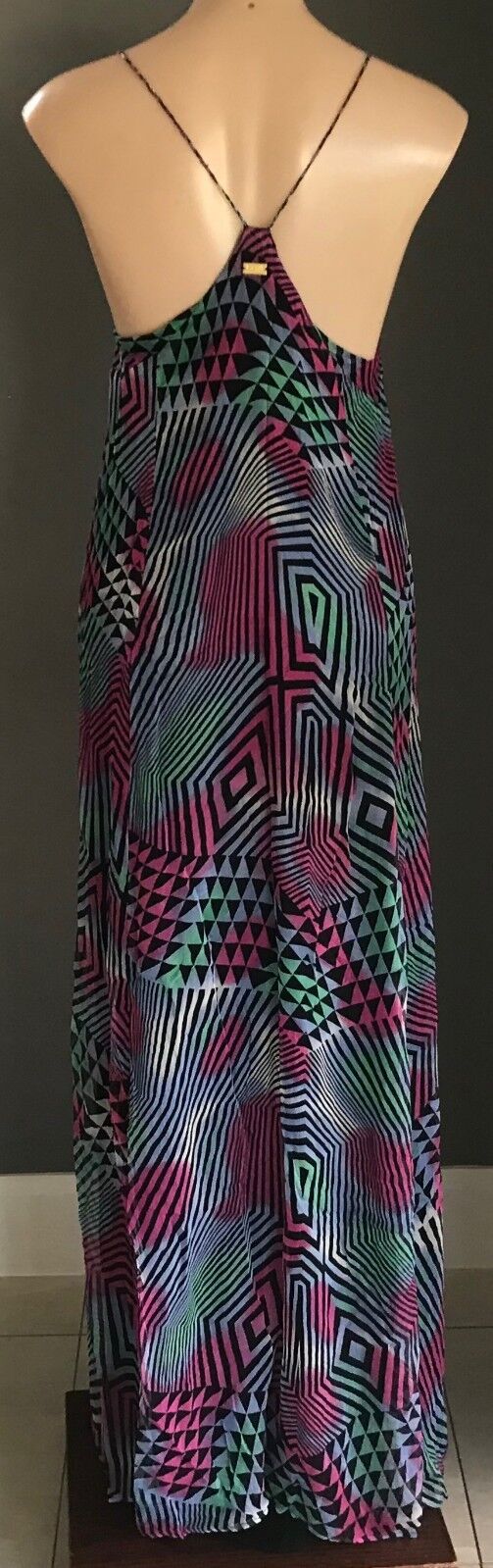 COZI by JENNIFER HAWKINS SILK Maxi Dress MultiColoured Print Size S 10 NEW