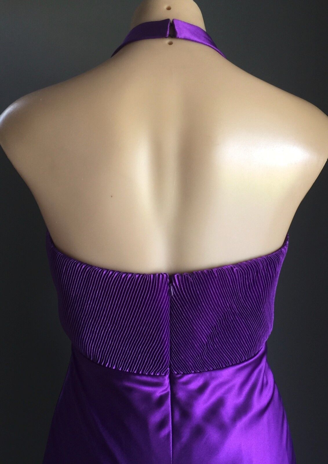 ANGELINE Maxi Dress Gown Purple Halter Neck Evening Long Size 8 10 Beautiful NEW