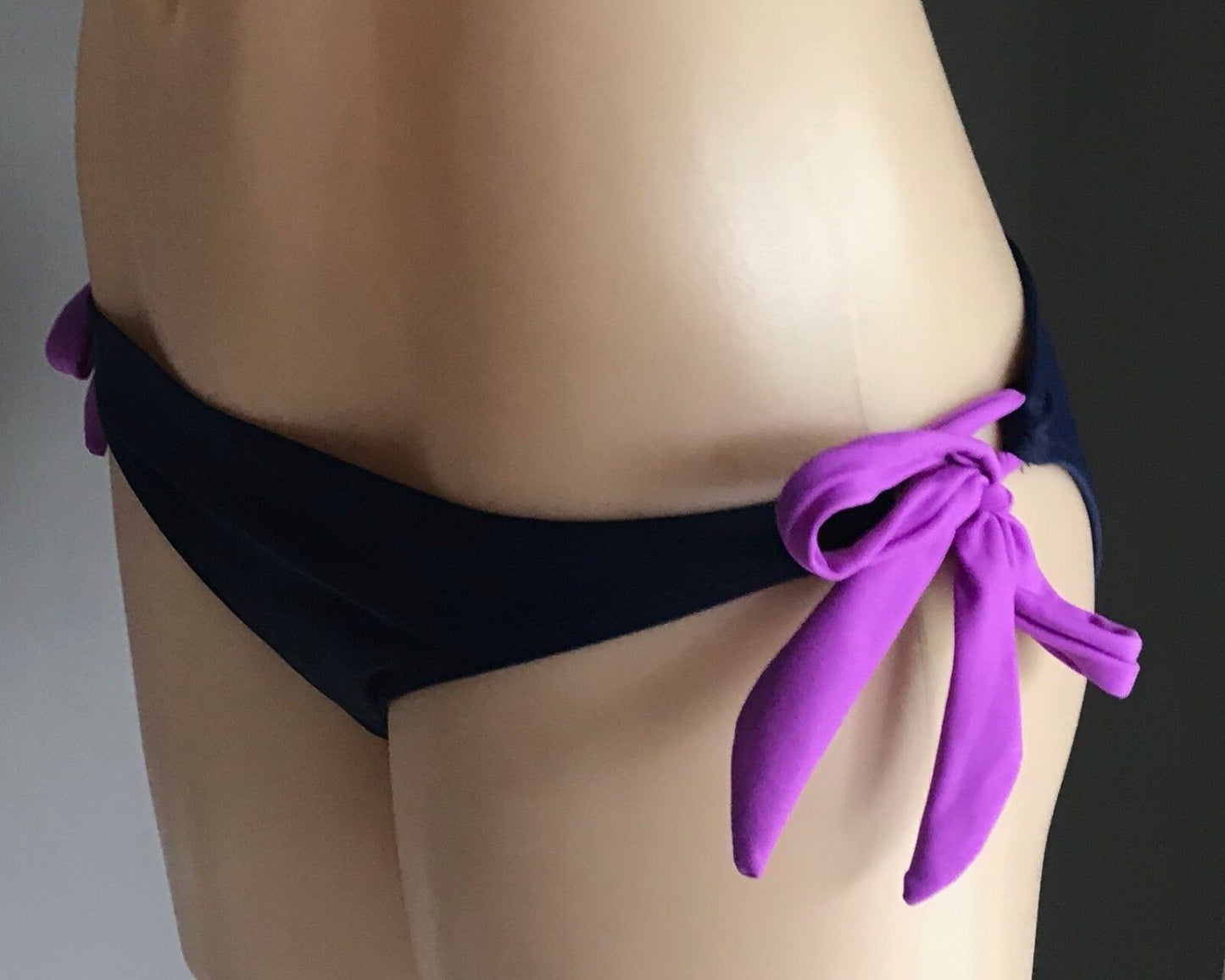 BIKINI Set 2 Piece Navy Blue & Purple Trim Set Size L 12 NEW