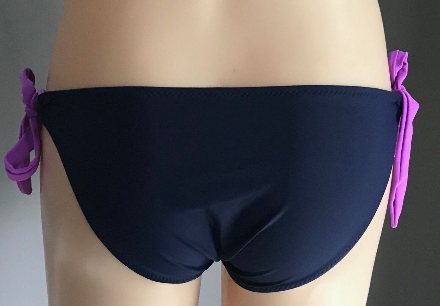 BIKINI Set 2 Piece Navy Blue & Purple Trim Set Size L 12 NEW