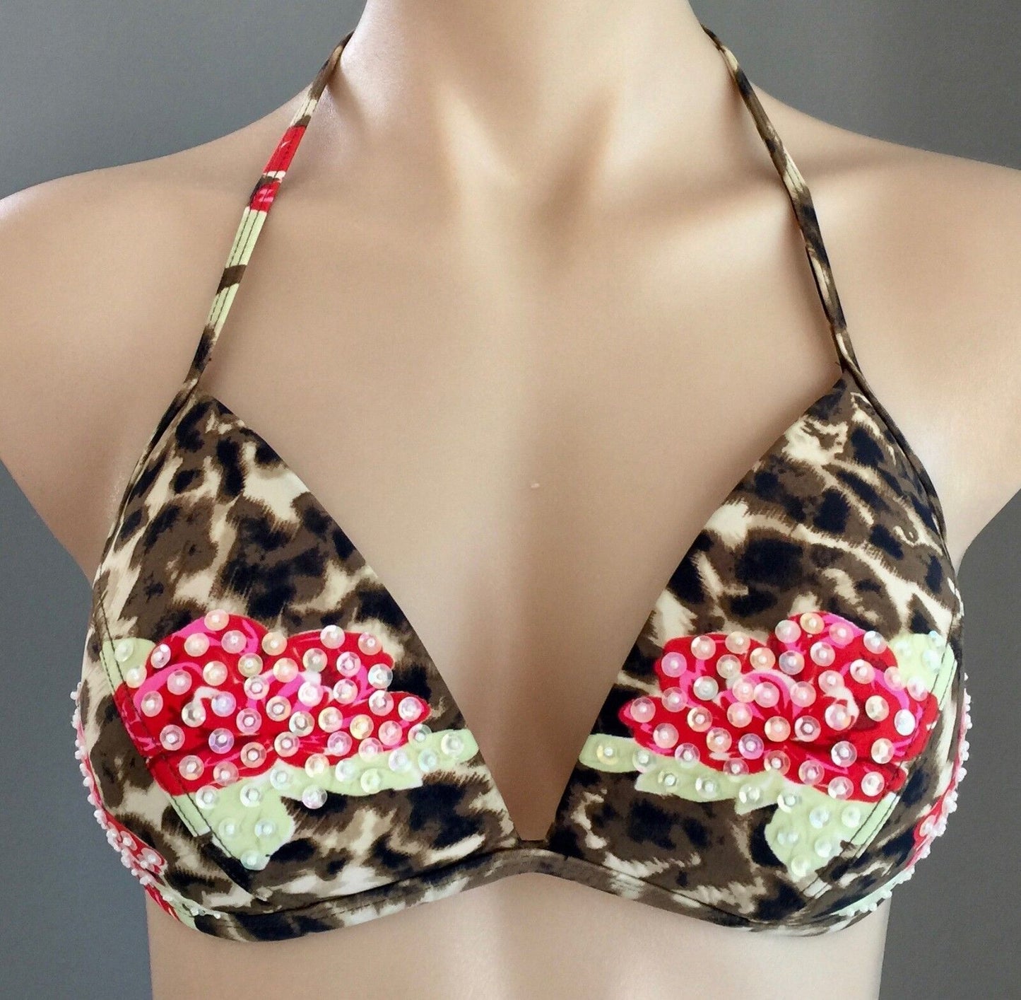 APART Bikini Sequin & Bead Embellished Animal & Floral Print Size 12C 12 NEW